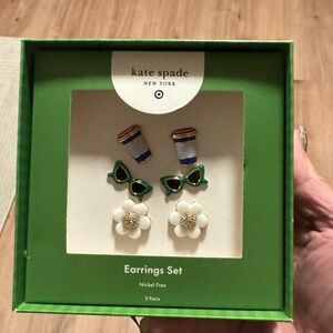 Kate Spade Kids Earrings Set - Blue, Green, White